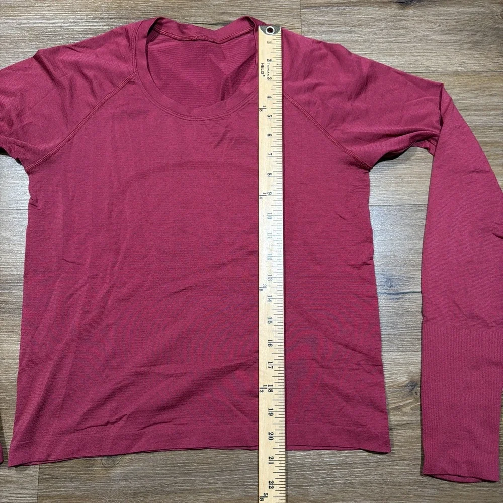 Lululemon Size 8 Swiftly Tech 2.0 Race Length‎ Long Sleeve Magenta Yoga Athletic
